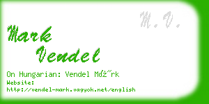 mark vendel business card